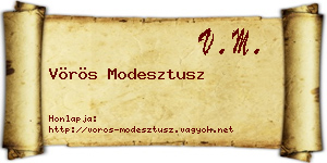 Vörös Modesztusz névjegykártya